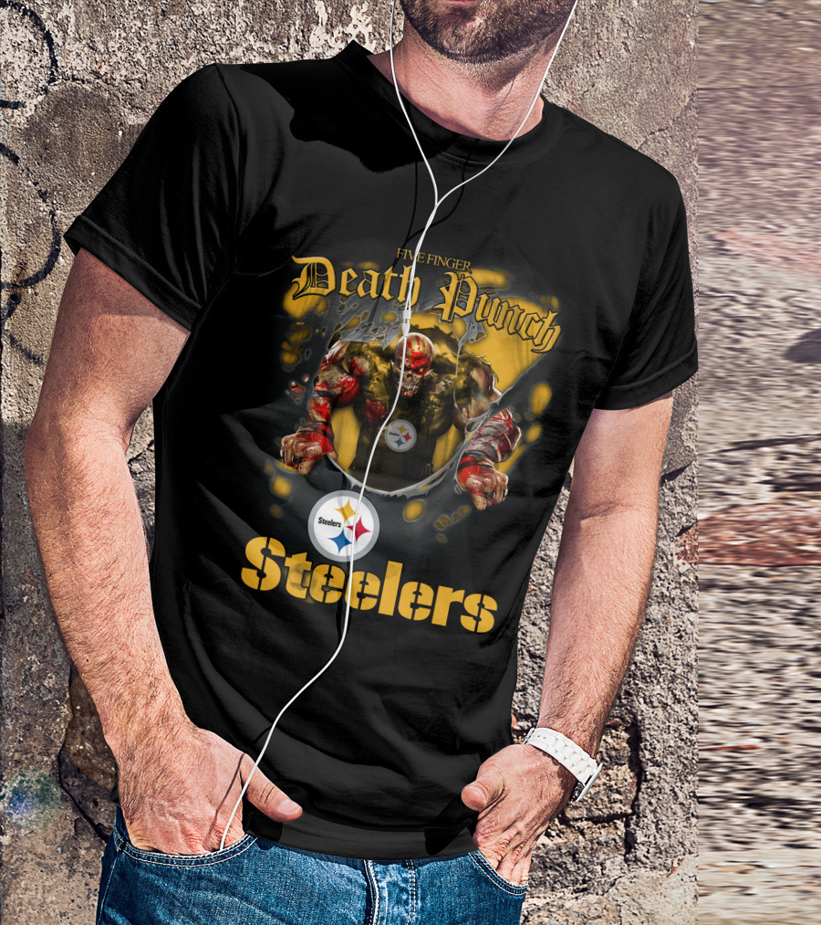Five Finger Death Punch Steelers Nfl Football Fans Pittsburgh T-Shirt