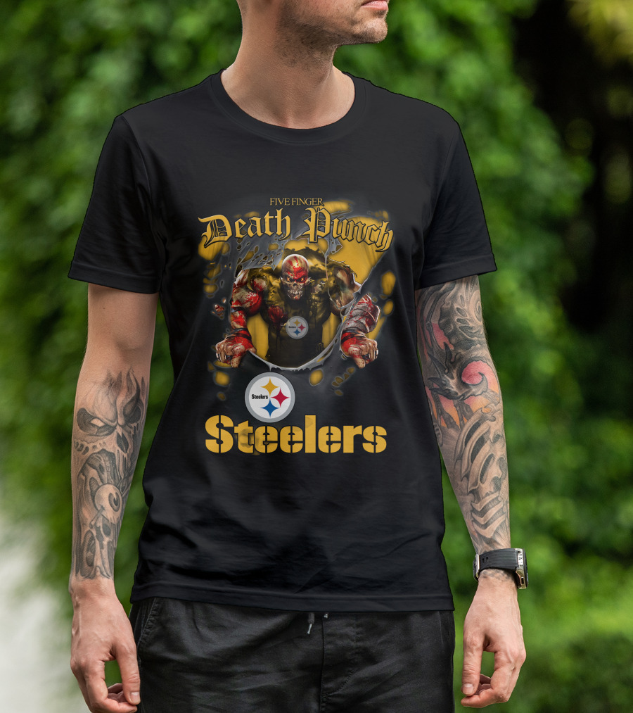 Five Finger Death Punch Steelers Nfl Football Fans Pittsburgh T-Shirt