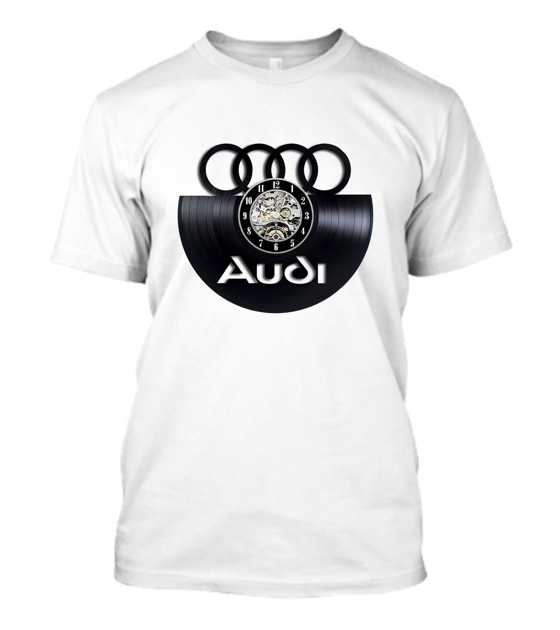 Audi Baronti Vinyl Clock With Four Rings And Gear Mechanism T-Shirt