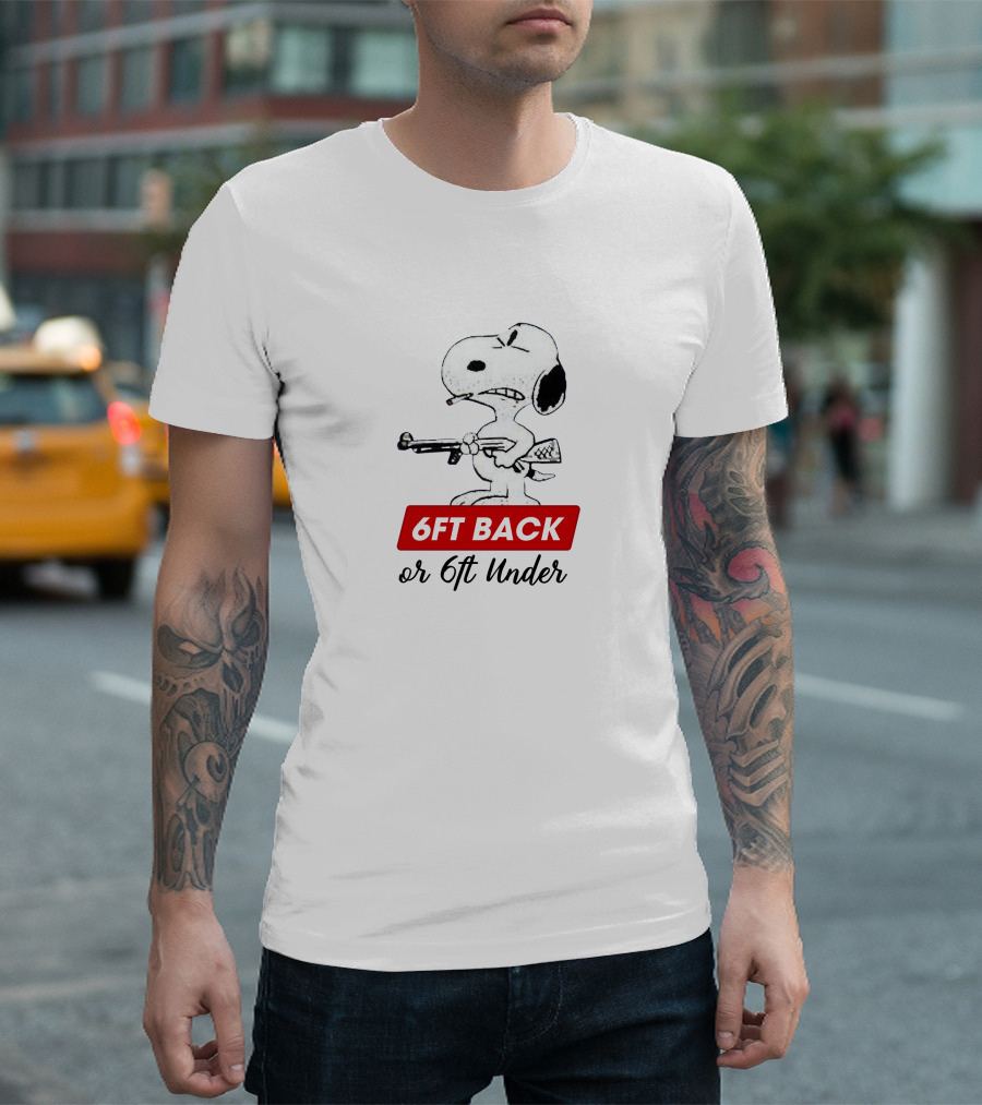 Snoopy 6ft Back Or 6ft Under Rifle T-Shirt