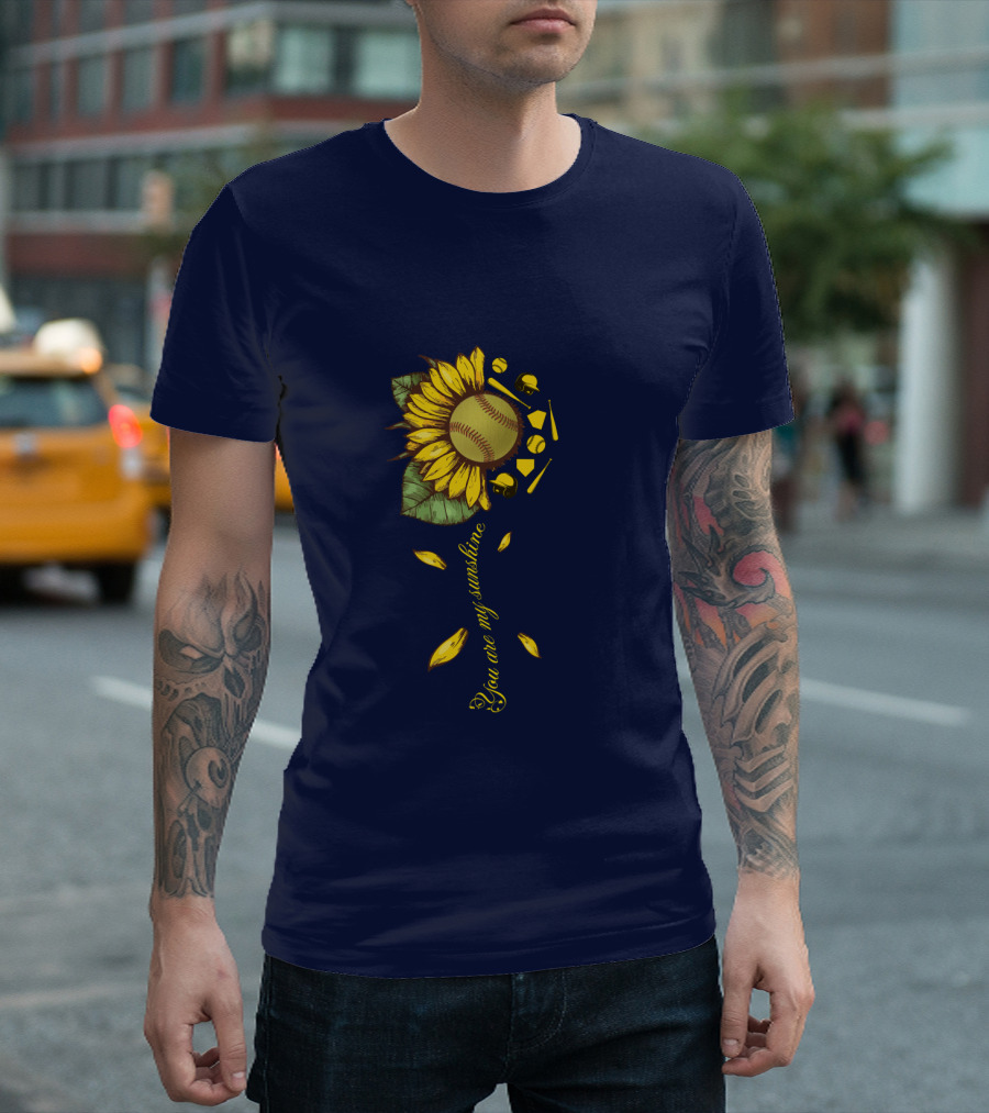 You Are My Sunshine Softball Sunflower T-Shirt