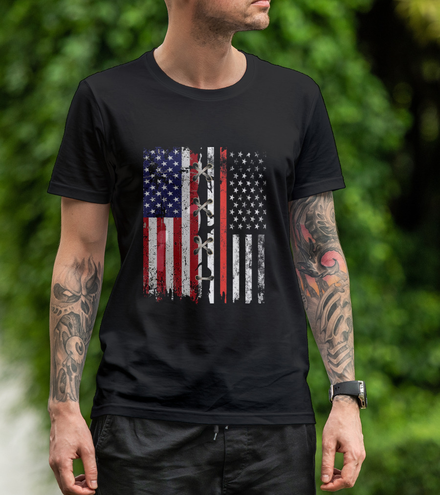 American Flag Thin Red Line Lace T-Shirt