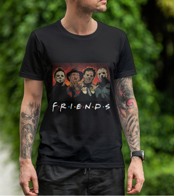 FRIENDS Horror Movie Icons Freddy Jason Michael Myers T-Shirt