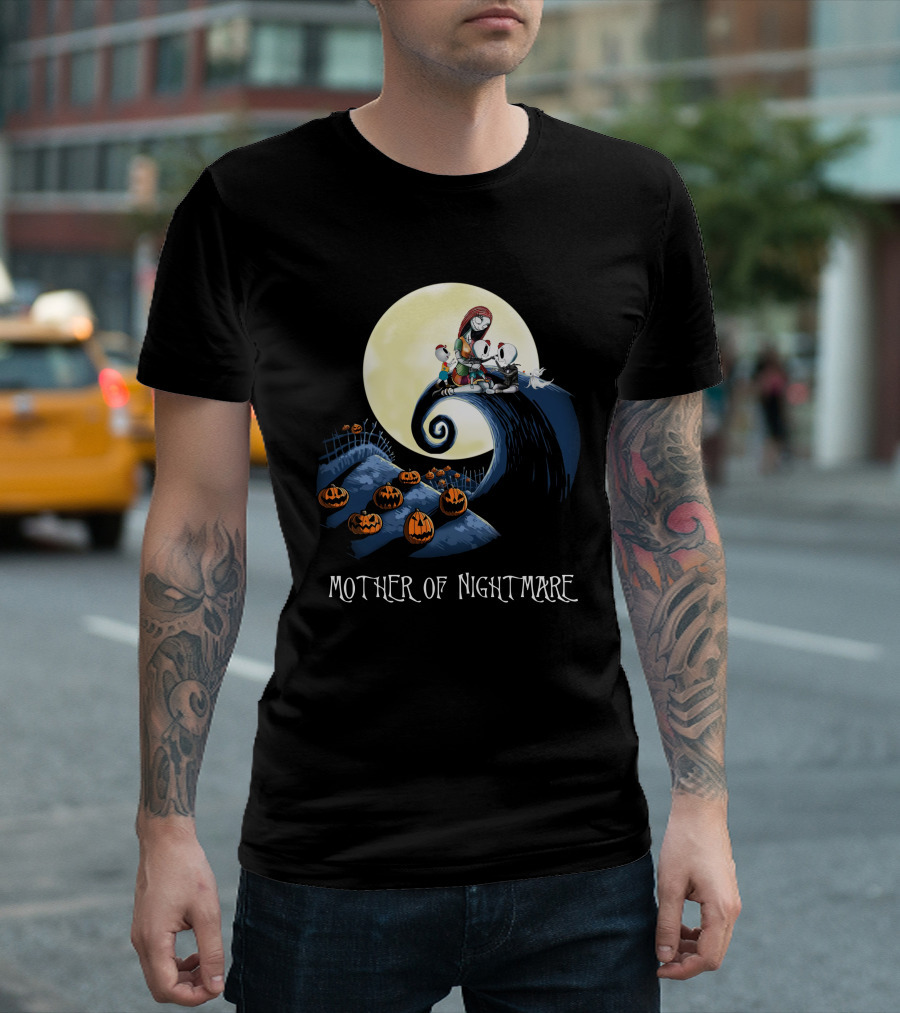 Mother Of Nightmare Curled Hill Pumpkins Moon Scene T-Shirt