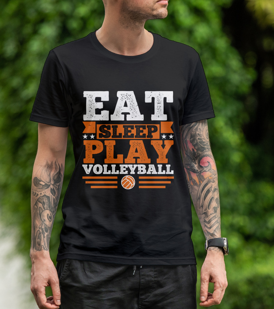 EAT SLEEP PLAY VOLLEYBALL Stars And Volleyball T-Shirt