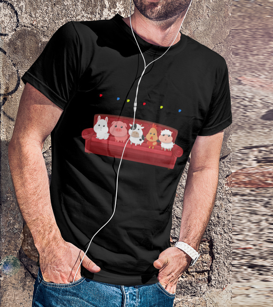 Friends Not Food For Vegans Vegetarians Couch Animals T-Shirt