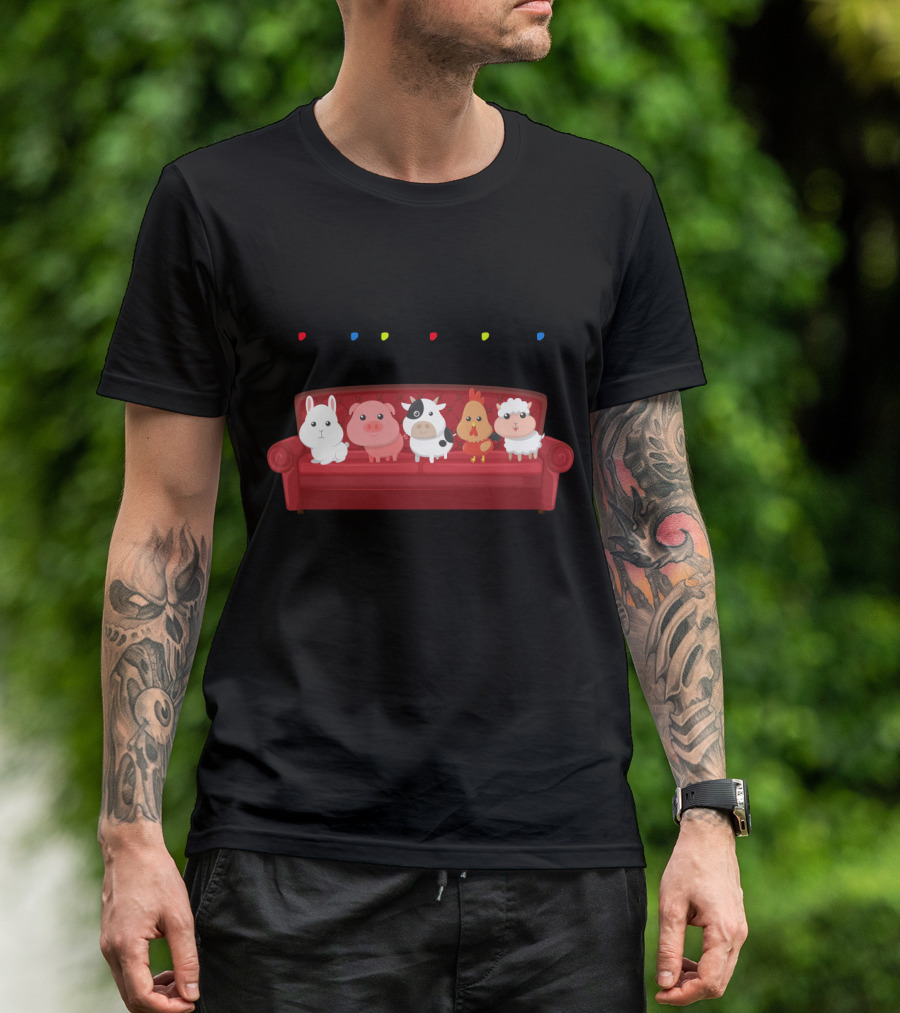 Friends Not Food For Vegans Vegetarians Couch Animals T-Shirt