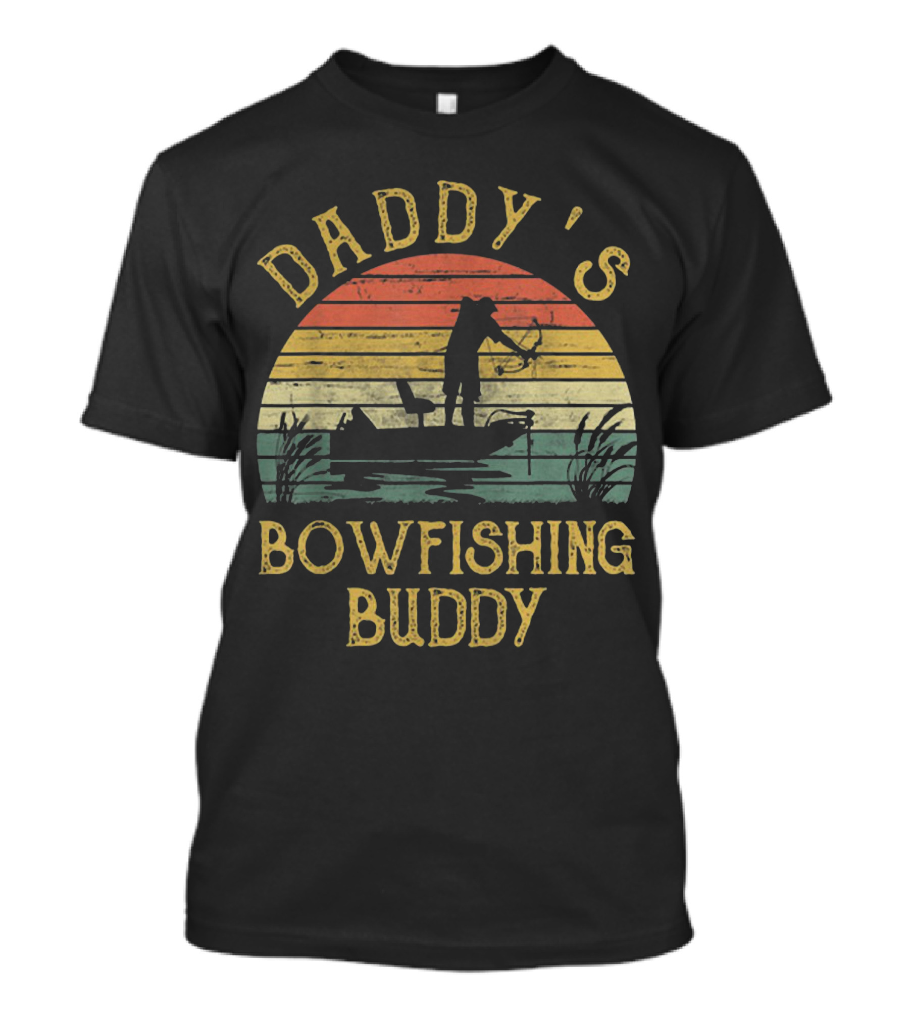 Daddy's Bowfishing Buddy Sunset Boat Adventure T-Shirt