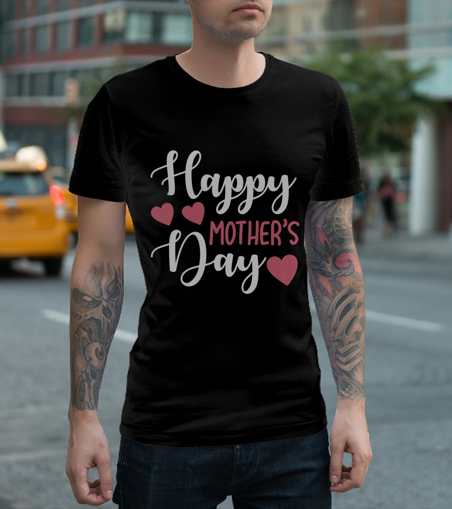 Happy Mother's Day with Heart Icons T-Shirt
