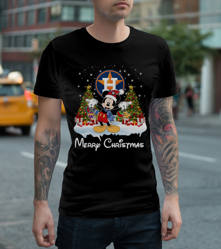 Mickey Merry Christmas Houston Astros T-Shirt