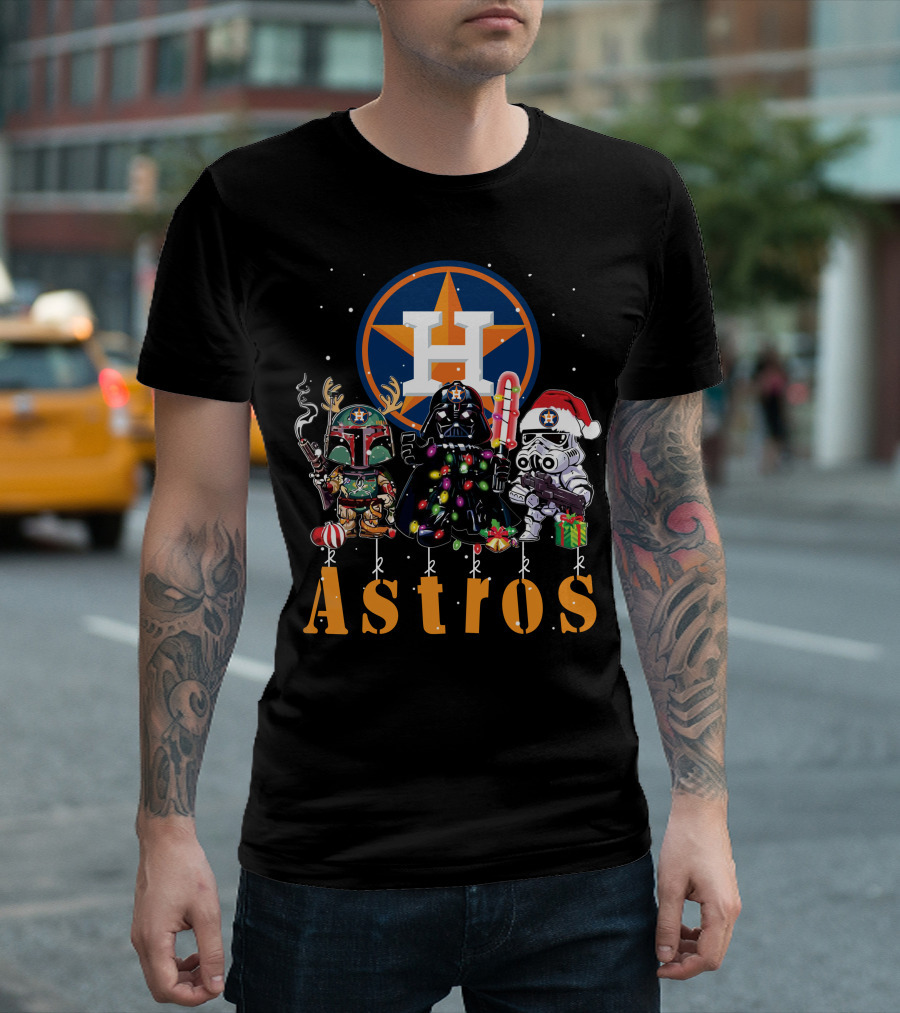 Houston Astros Star Wars Christmas Characters T-Shirt