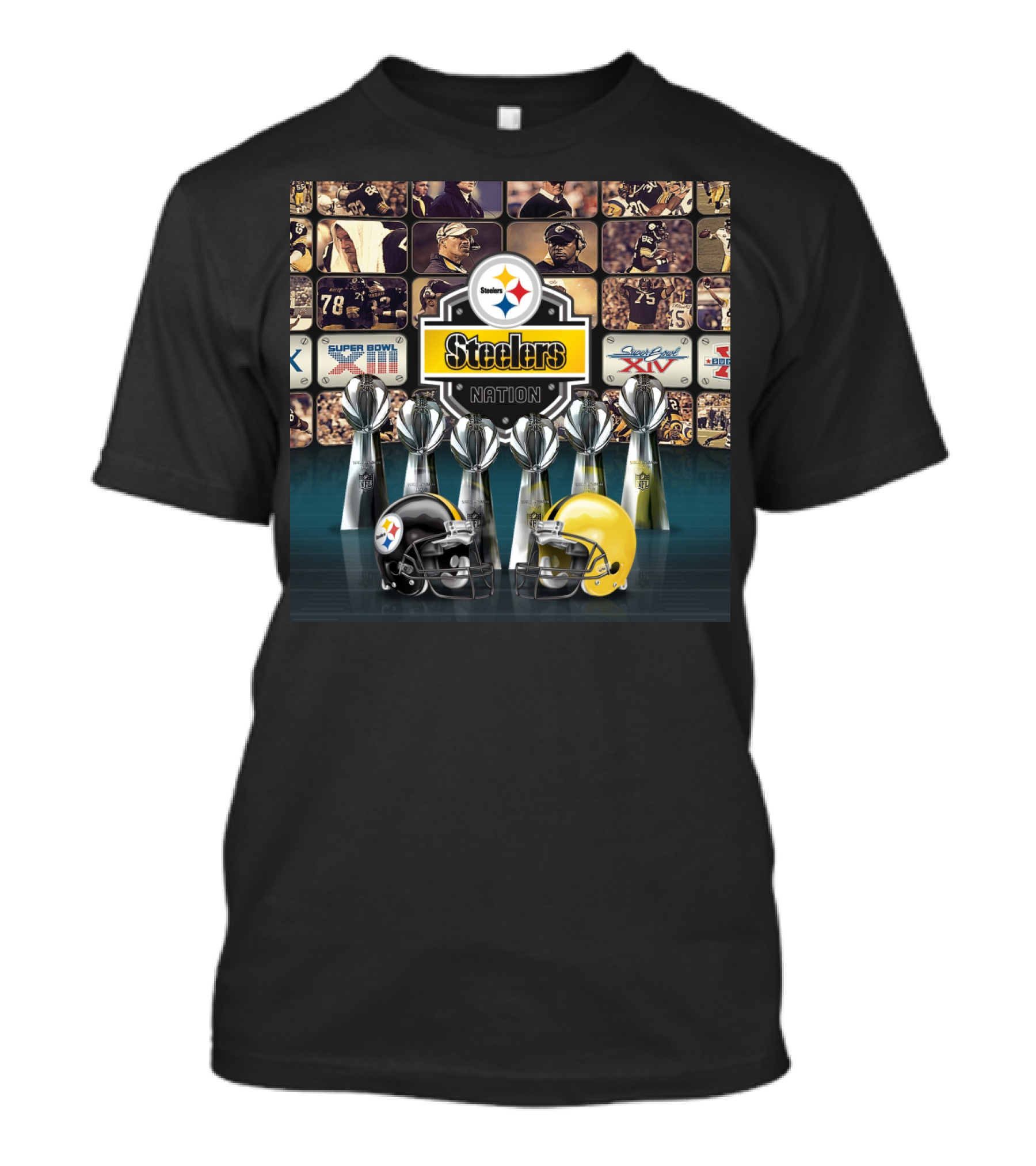 Steelers Nation Super Bowl Trophy Face Shield Bandana Face Cover Bandana T-Shirt