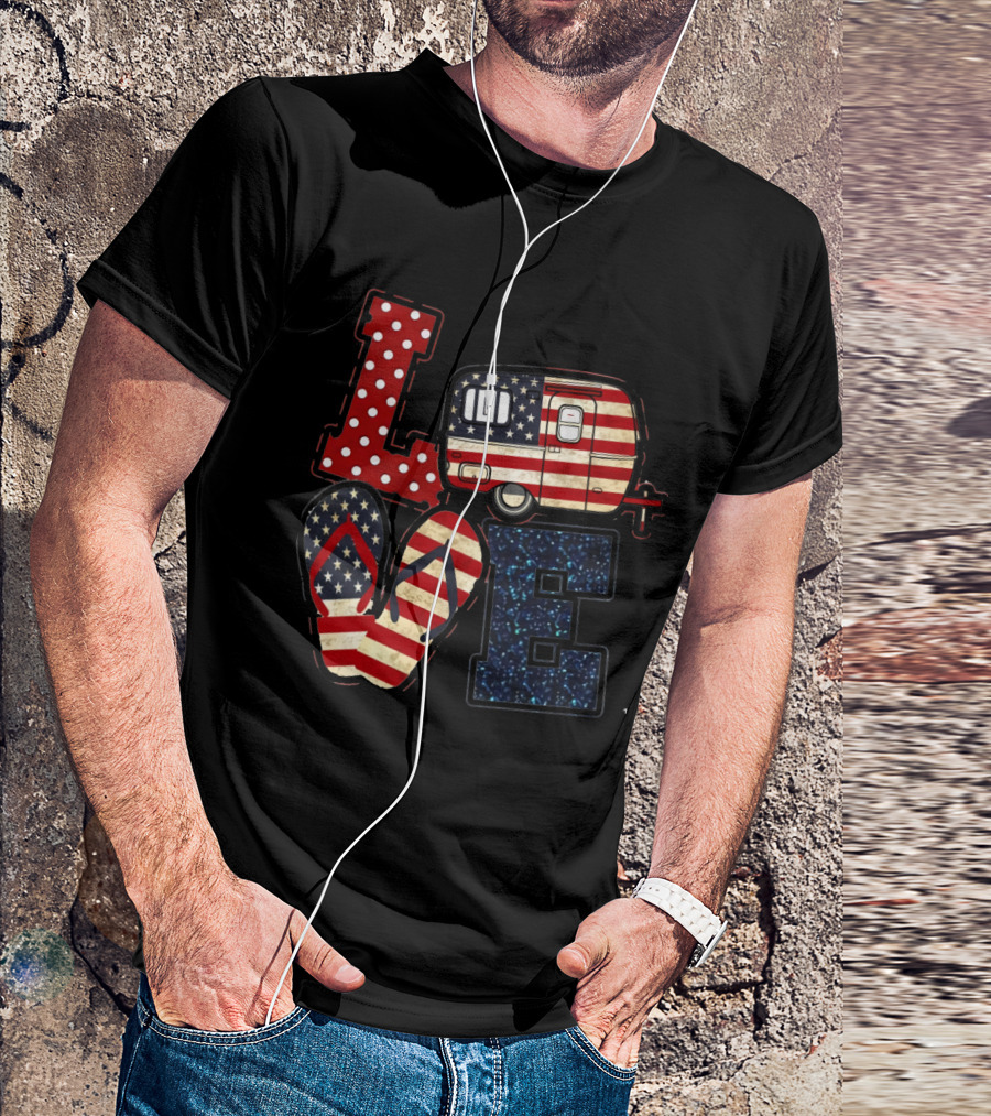 Love Bigfoot Camping USA Camper T-Shirt