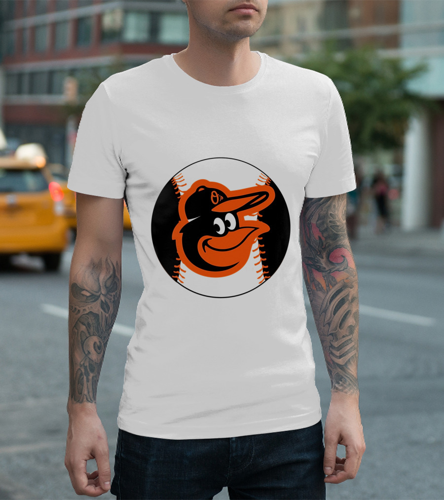 Orioles Baseball Logo Hot Dog Race Fun T-Shirt