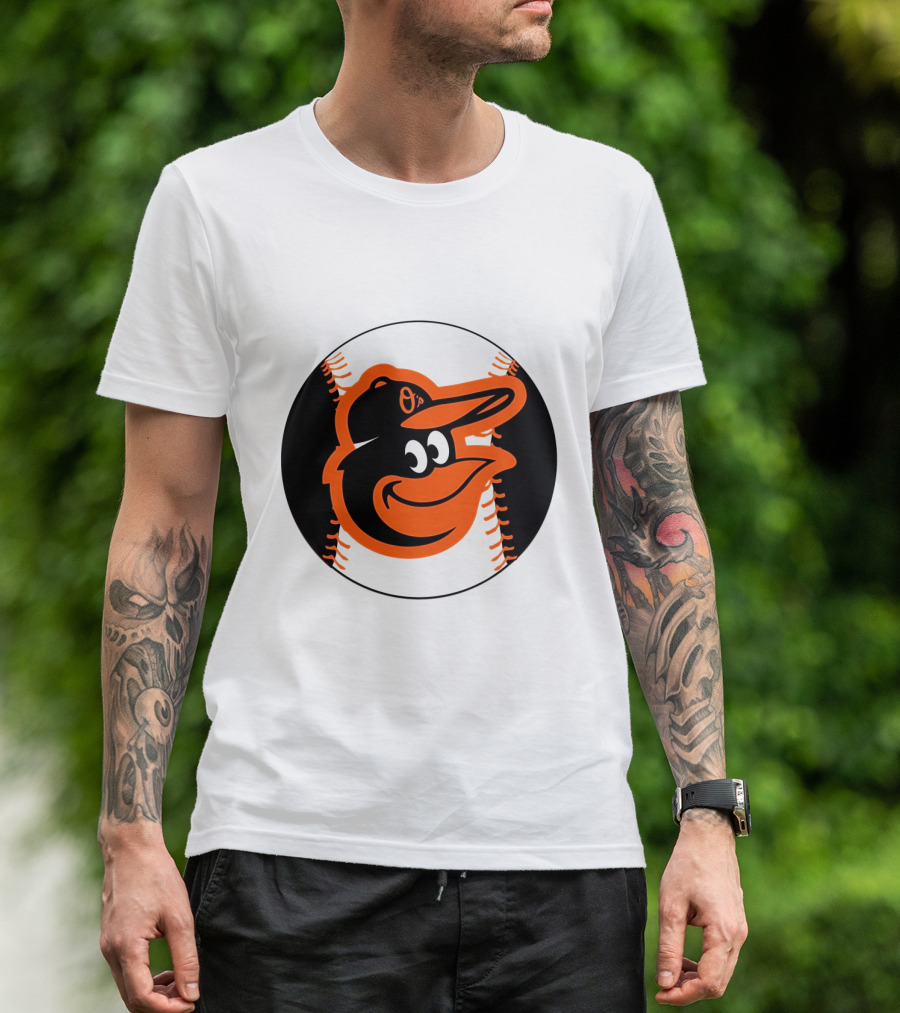 Orioles Baseball Logo Hot Dog Race Fun T-Shirt