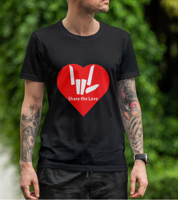 Share The Love Heart Symbol With Hand Gesture T-Shirt
