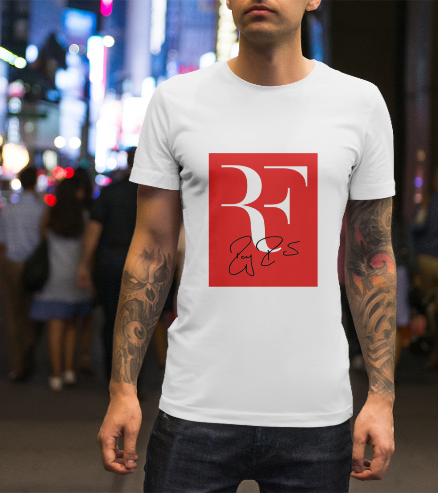 RF Roger Federer Signature Red Background Perfect Tennis T-Shirt