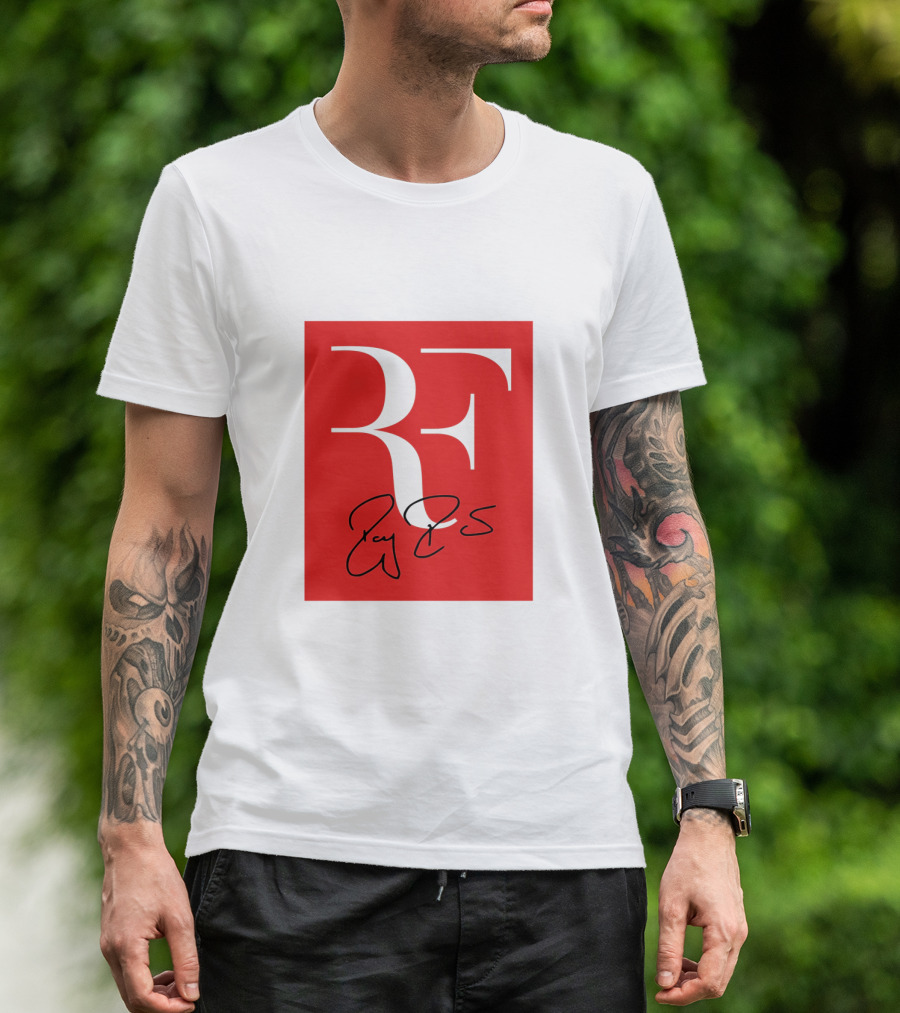 RF Roger Federer Signature Red Background Perfect Tennis T-Shirt