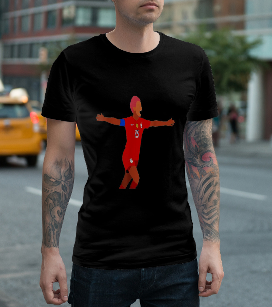 Rapinoe USA Soccer Iconic Pose Number 15 Captain's Armband T-Shirt