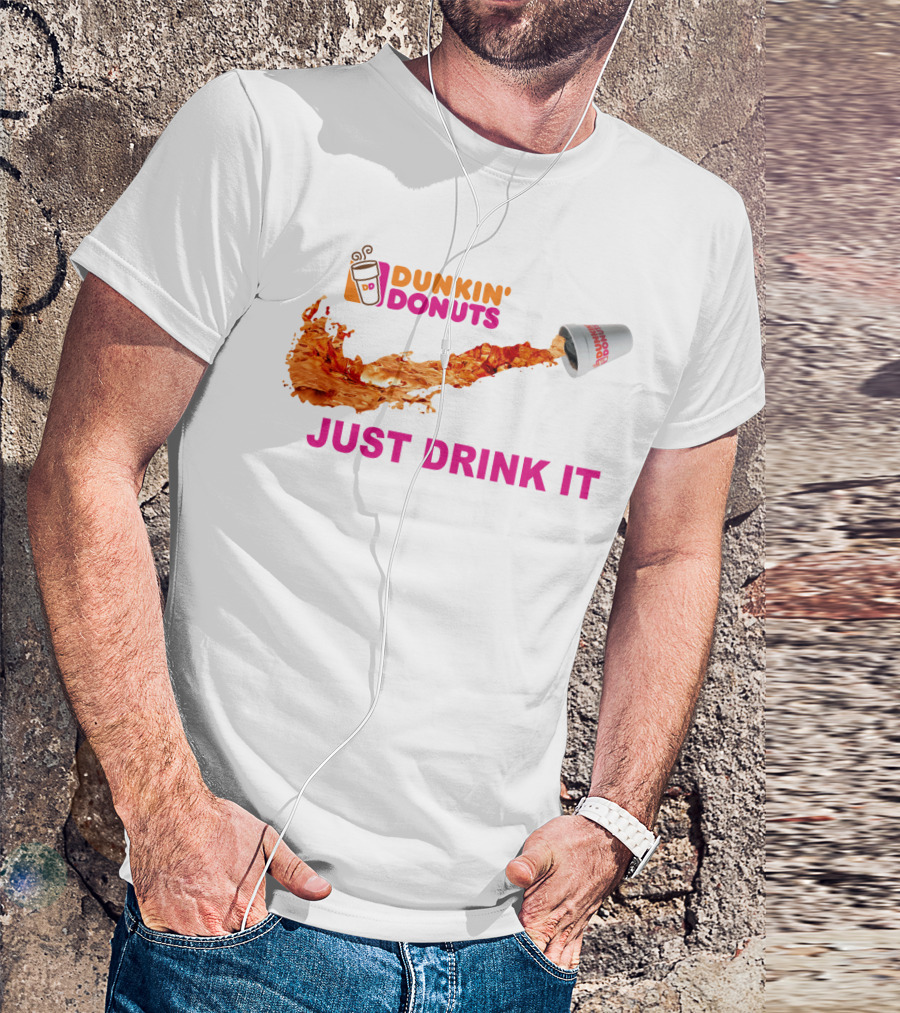 Dunkin Donuts Coffee Just Drink It Swoosh T-Shirt