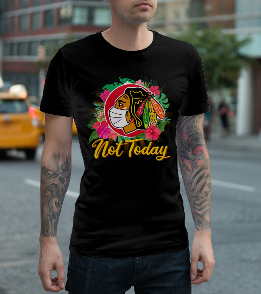 Not Today Masked Indigenous Floral Hockey T-Shirt