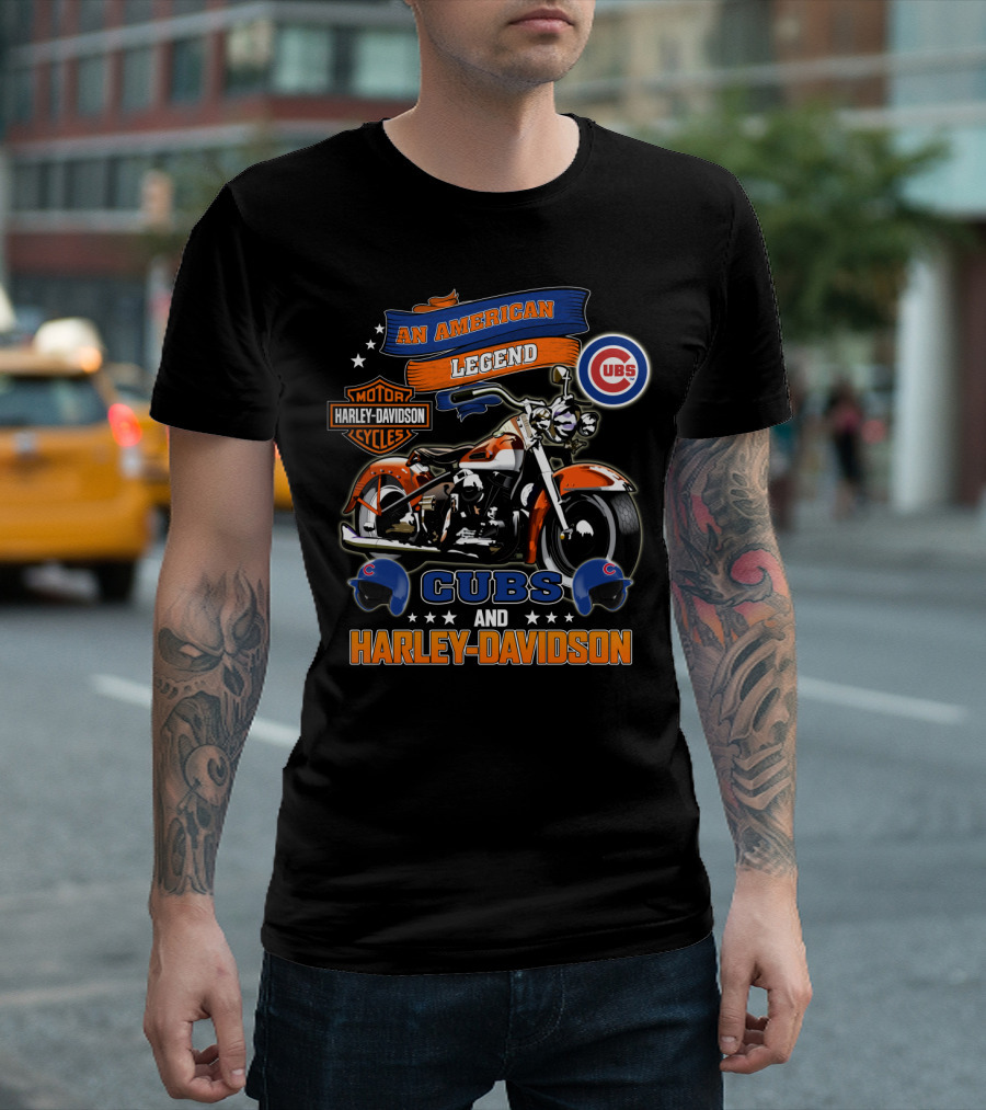 An American Legend Cubs And Harley Davidson T-Shirt