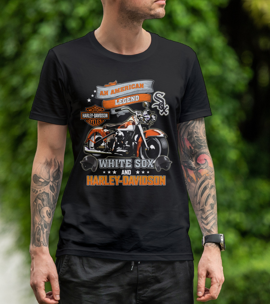 An American Legend White Sox And Harley Davidson T-Shirt