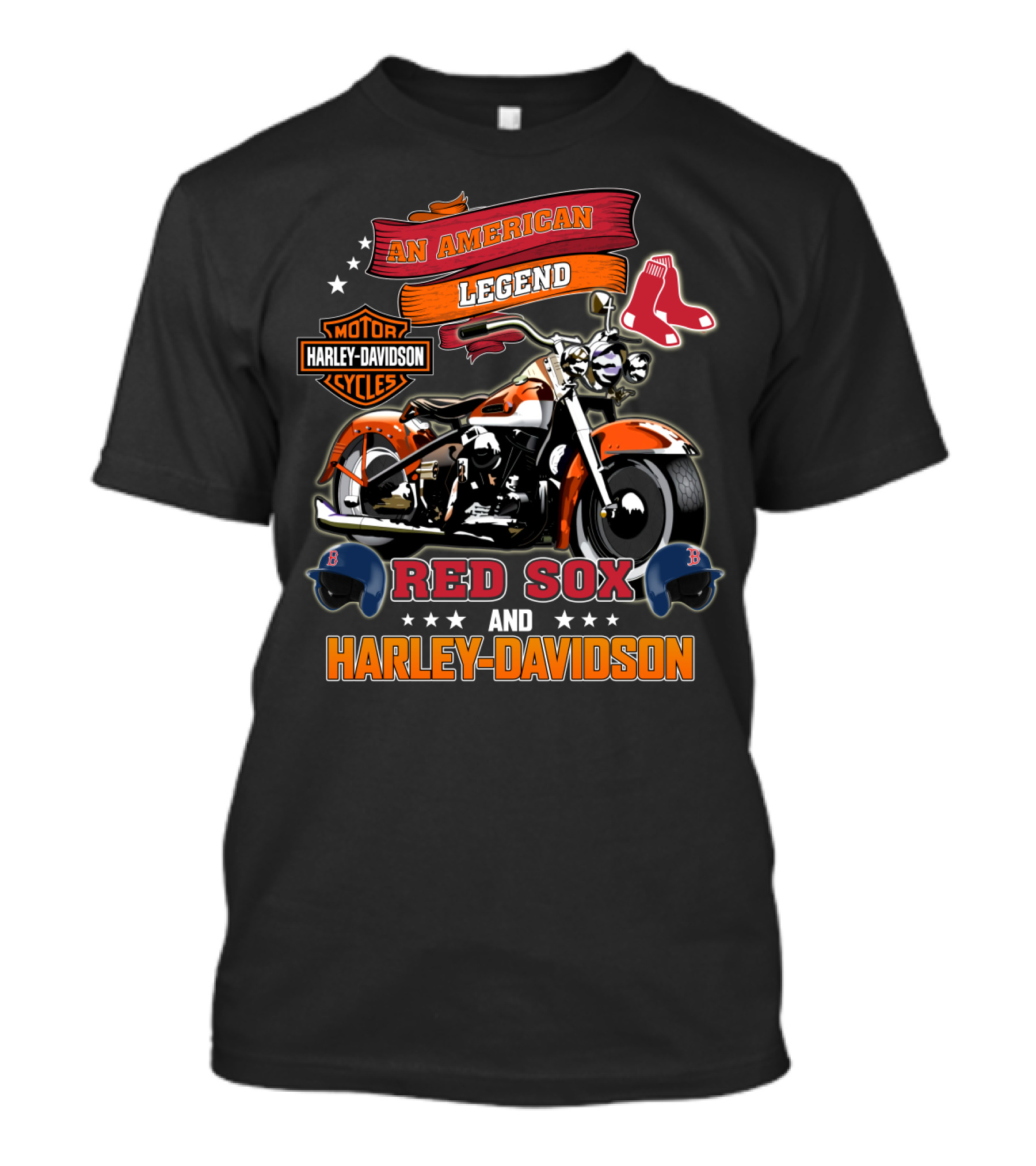 An American Legend Boston Red Sox Harley Davidson Motor Cycles T-Shirt