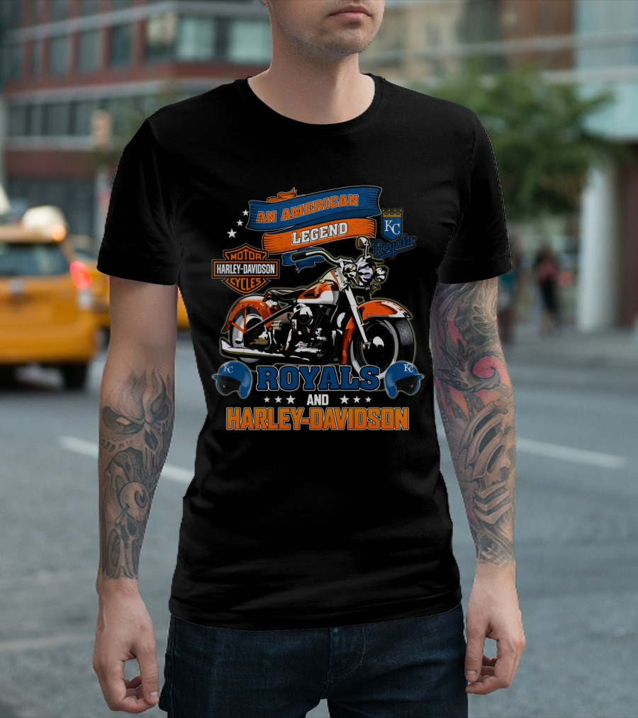 Kansas City Royals And Harley Davidson An American Legend Motorcycle Cycles T-Shirt