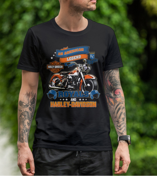 Kansas City Royals And Harley Davidson An American Legend Motorcycle Cycles T-Shirt