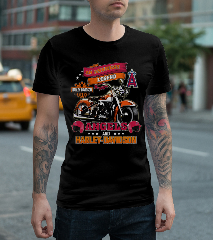 An American Legend Los Angeles Angels And Harley Davidson Collaboration T-Shirt