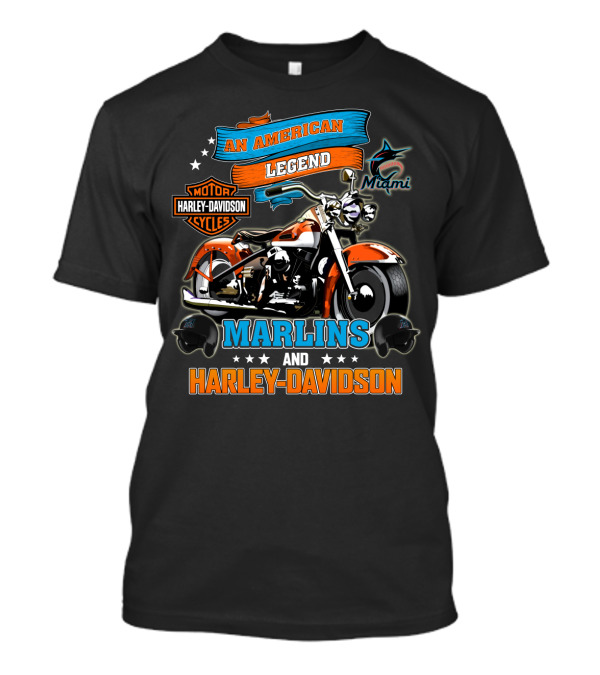 Miami Marlins Harley Davidson An American Legend T-Shirt