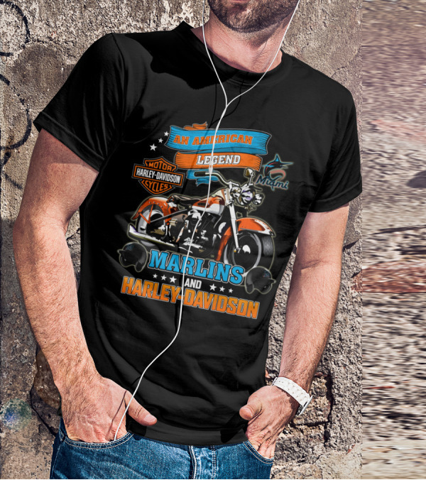 Miami Marlins Harley Davidson An American Legend T-Shirt