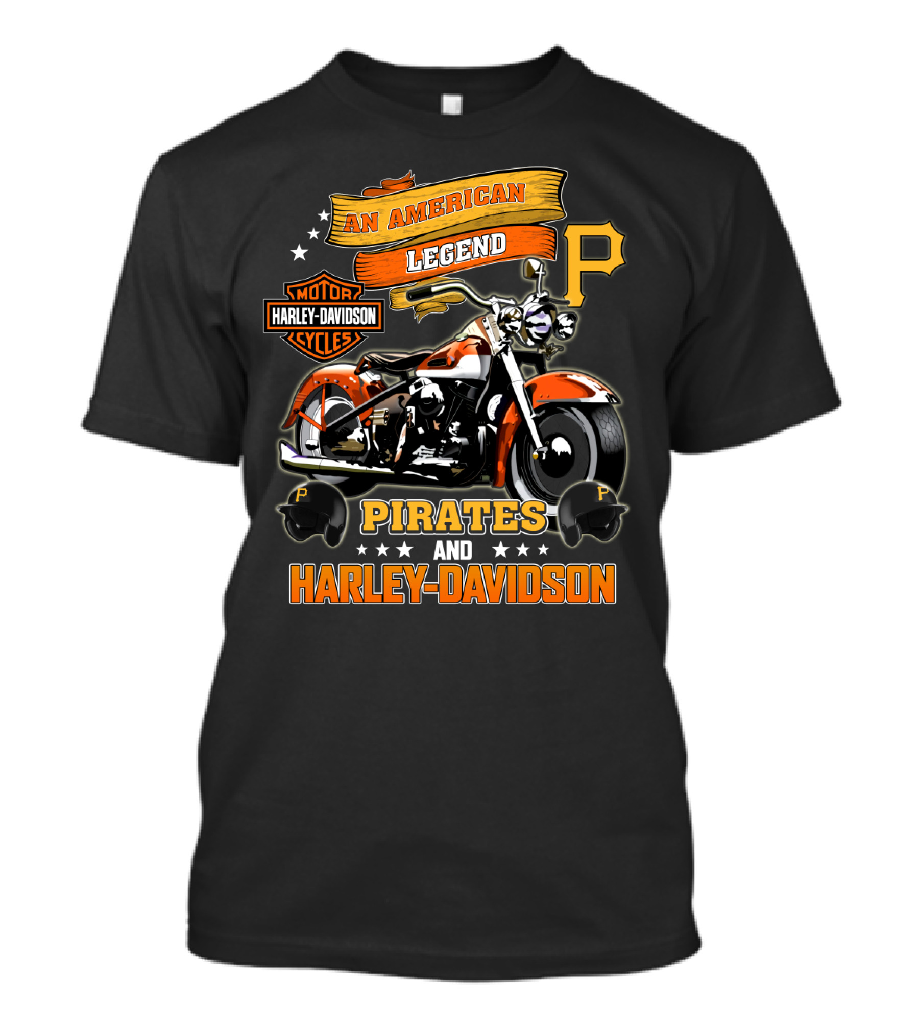 An American Legend Pirates And Harley Davidson Motorcycles T-Shirt