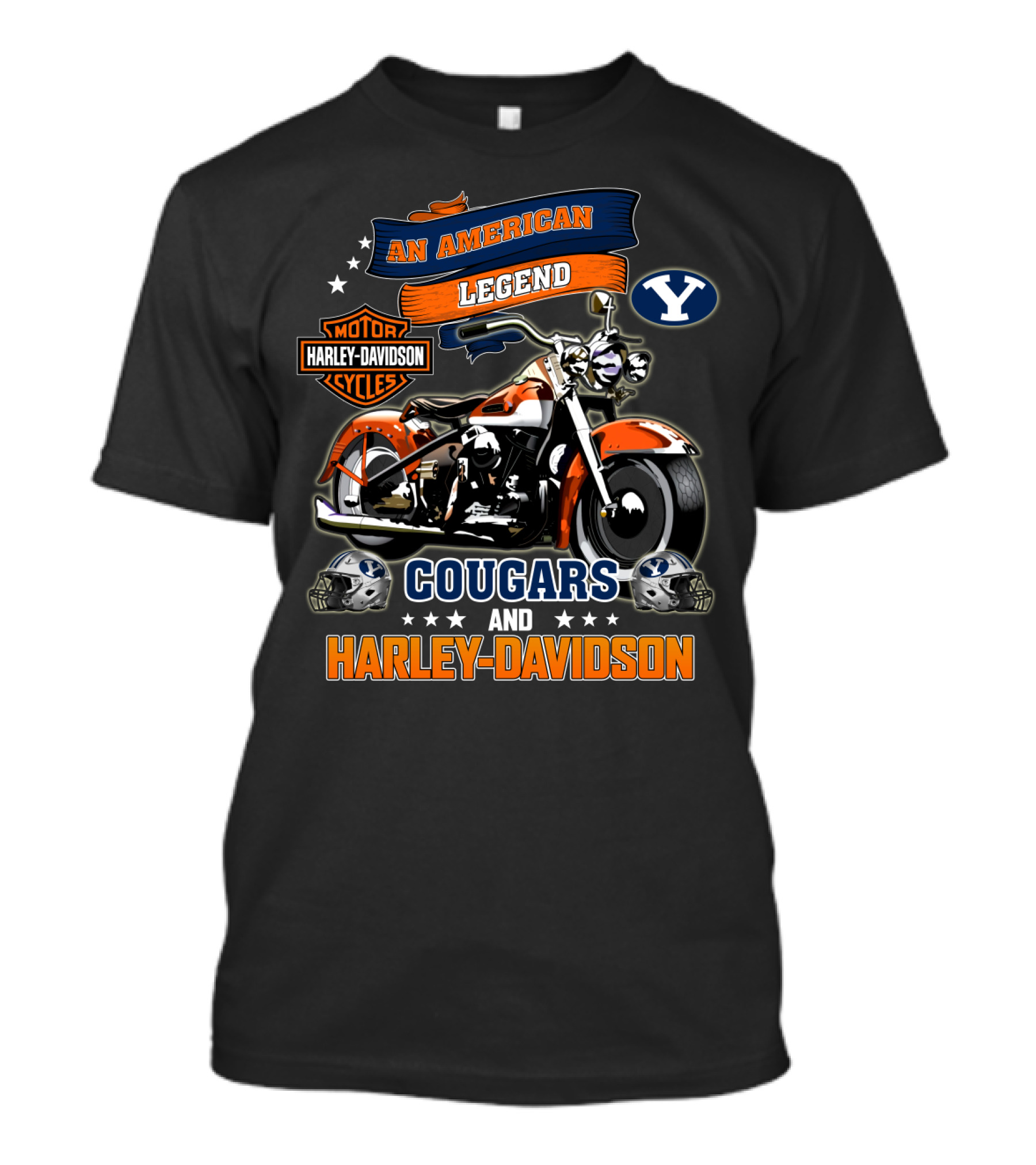 Byu Cougars An American Legend Harley Davidson Motorcycles T-Shirt