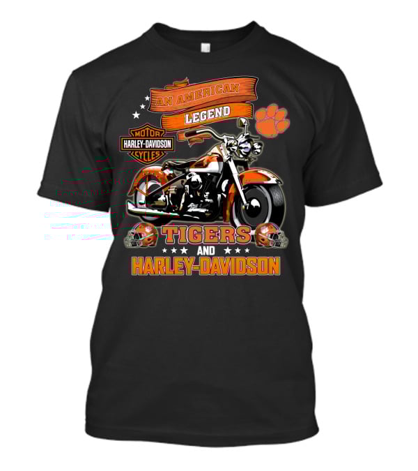 An American Legend Tigers And Harley Davidson T-Shirt