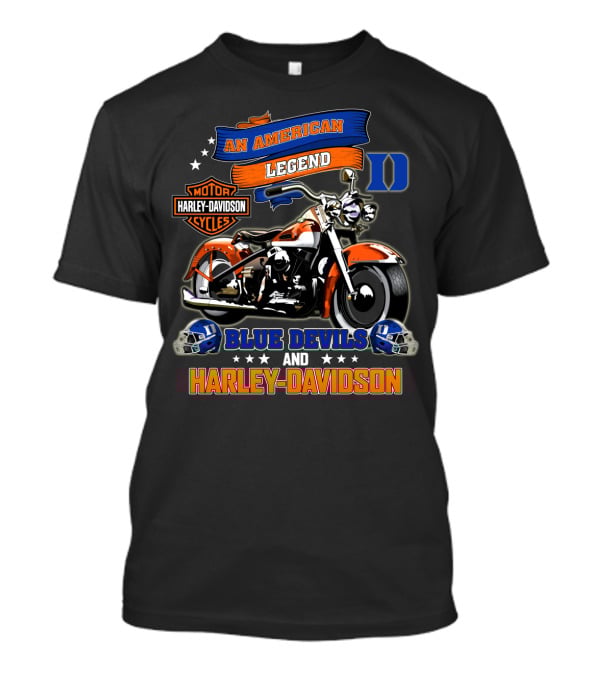An American Legend Duke Blue Devils And Harley Davidson Motorcycles T-Shirt