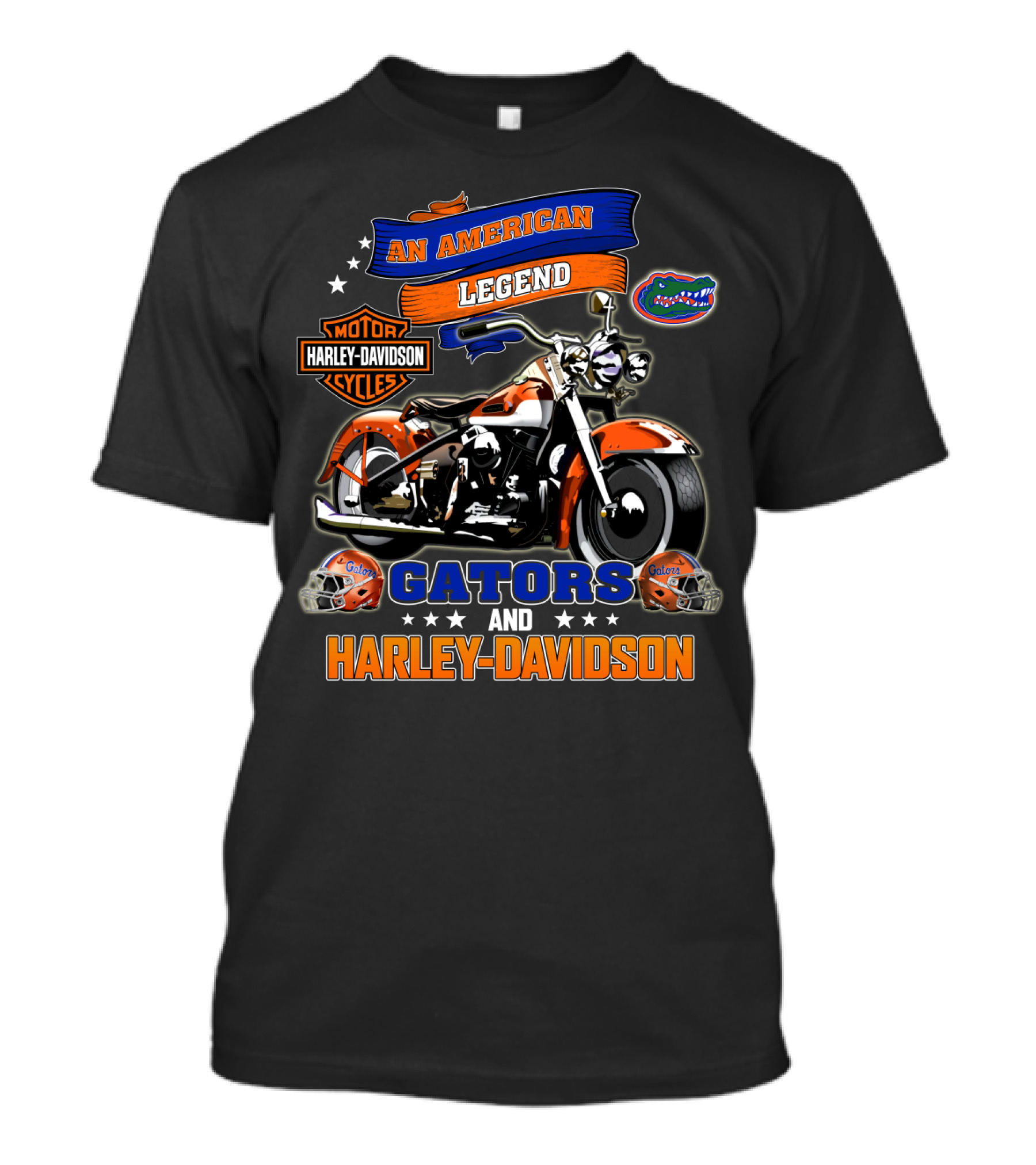 An American Legend Gators And Harley Davidson T-Shirt