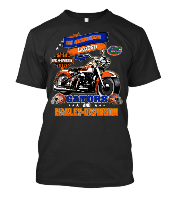 An American Legend Gators And Harley Davidson T-Shirt