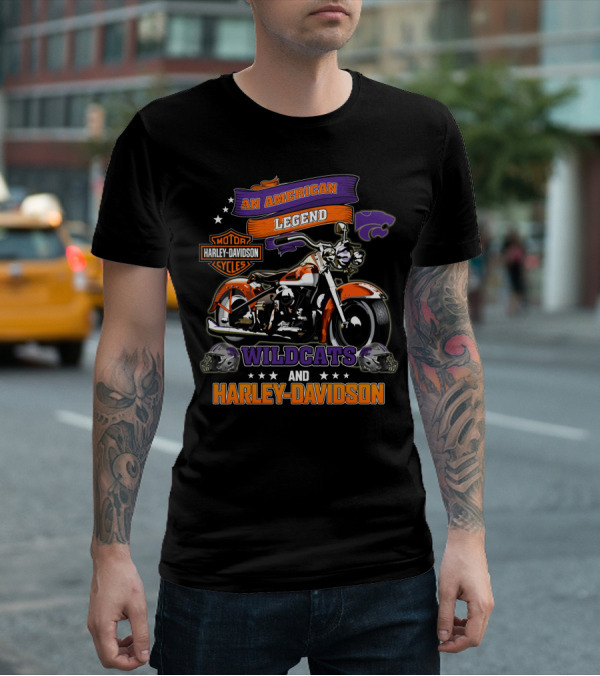 An American Legend Wildcats And Harley Davidson Motor Cycles T-Shirt
