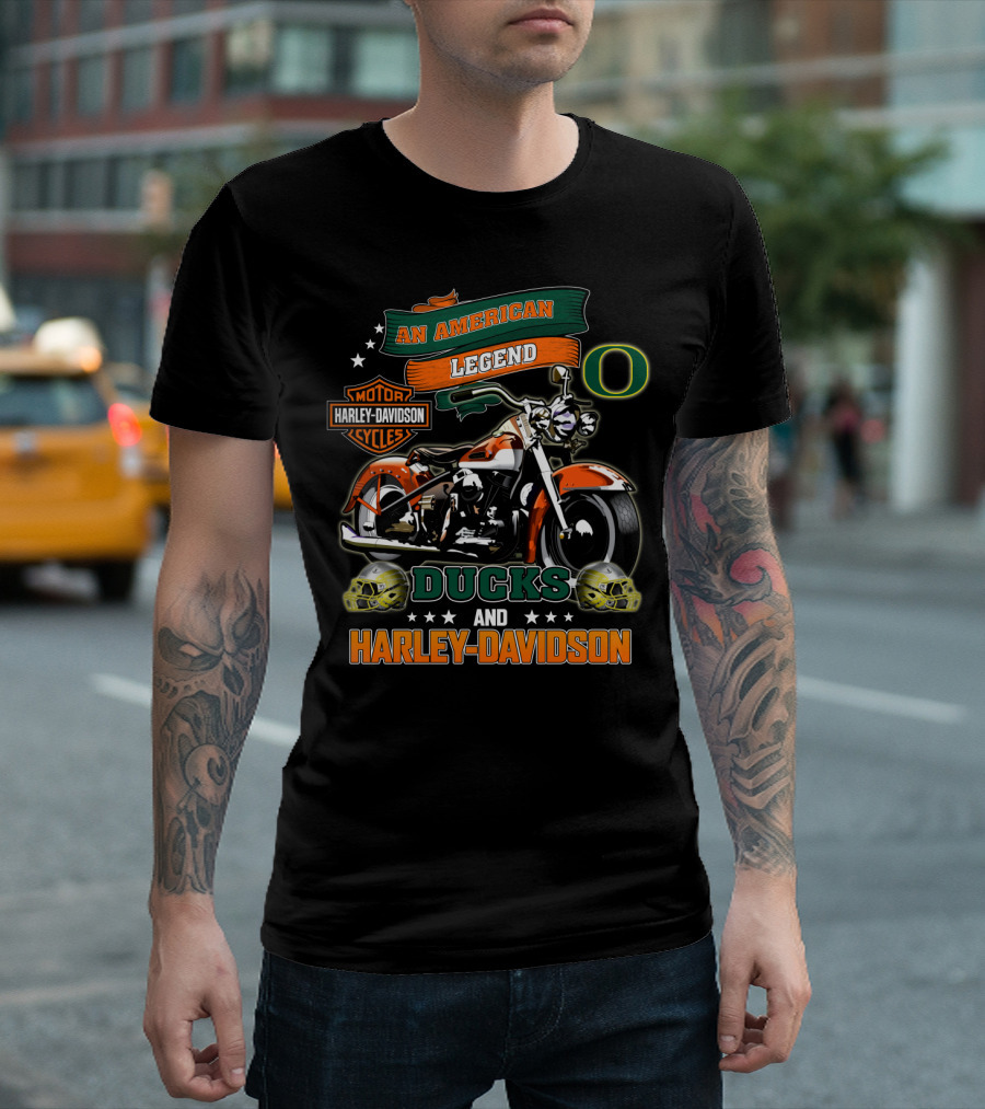 Oregon Ducks An American Legend Harley Davidson Motorcycle Cycles T-Shirt
