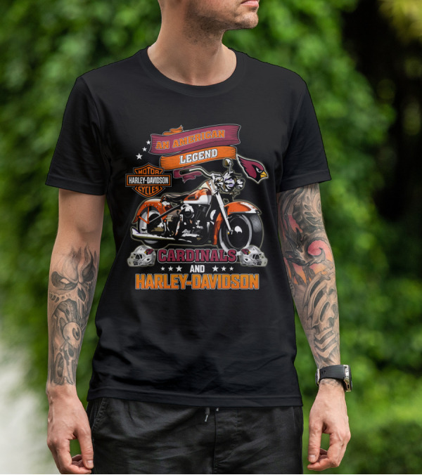 An American Legend Cardinals And Harley Davidson Motor Cycles T-Shirt