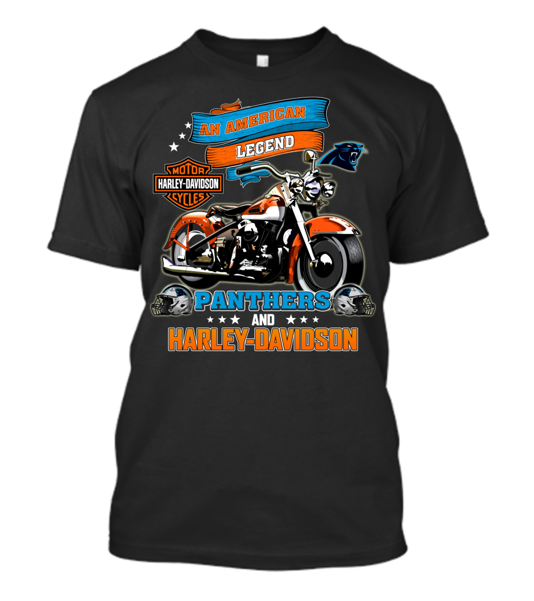 An American Legend Panthers And Harley Davidson Motor Cycles T-Shirt