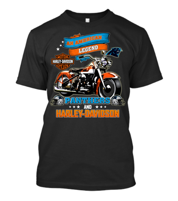 An American Legend Panthers And Harley Davidson Motor Cycles T-Shirt