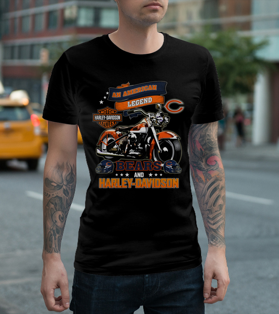 An American Legend Bears And Harley Davidson T-Shirt