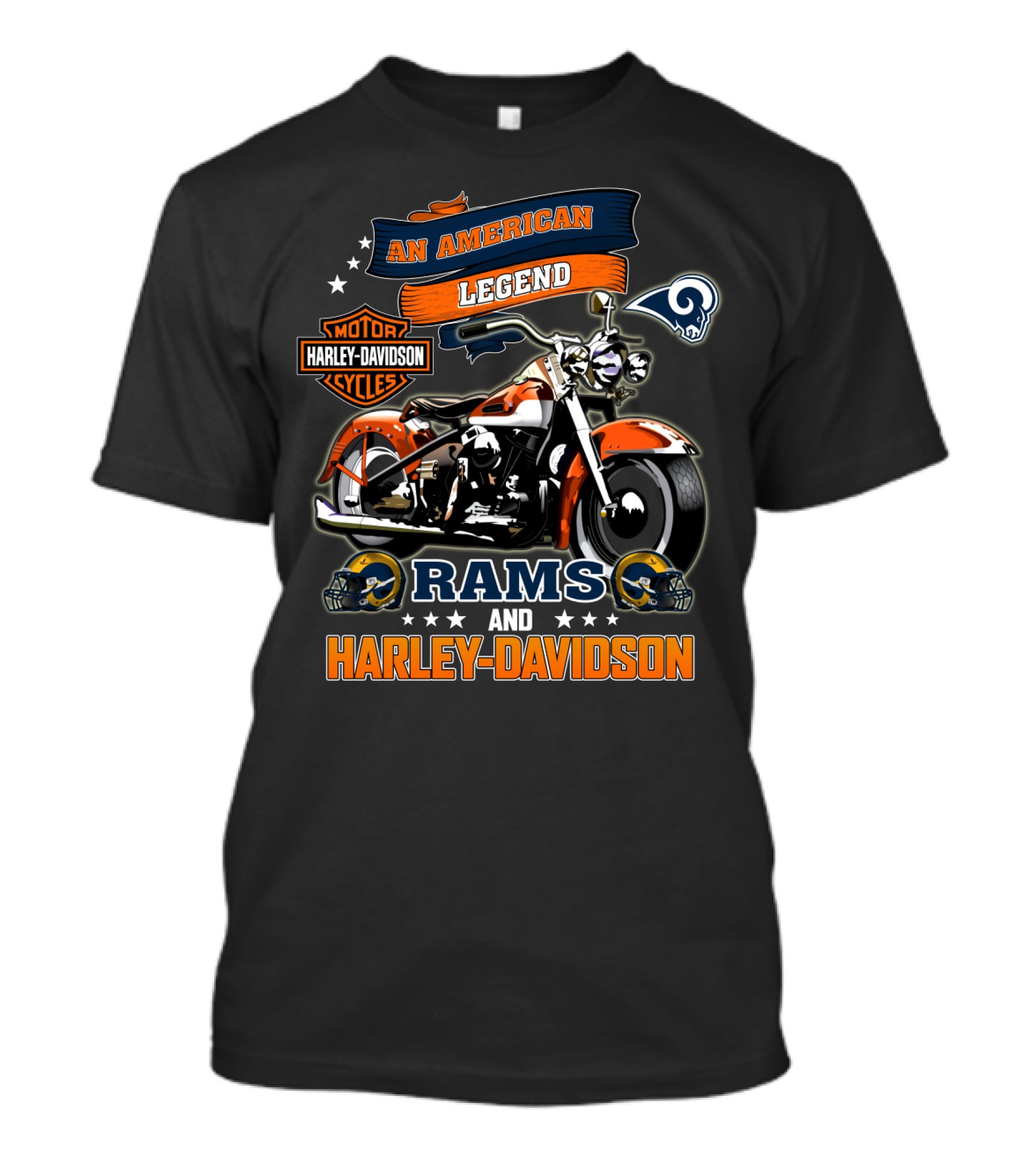 Los Angeles Rams And Harley Davidson An American Legend T-Shirt