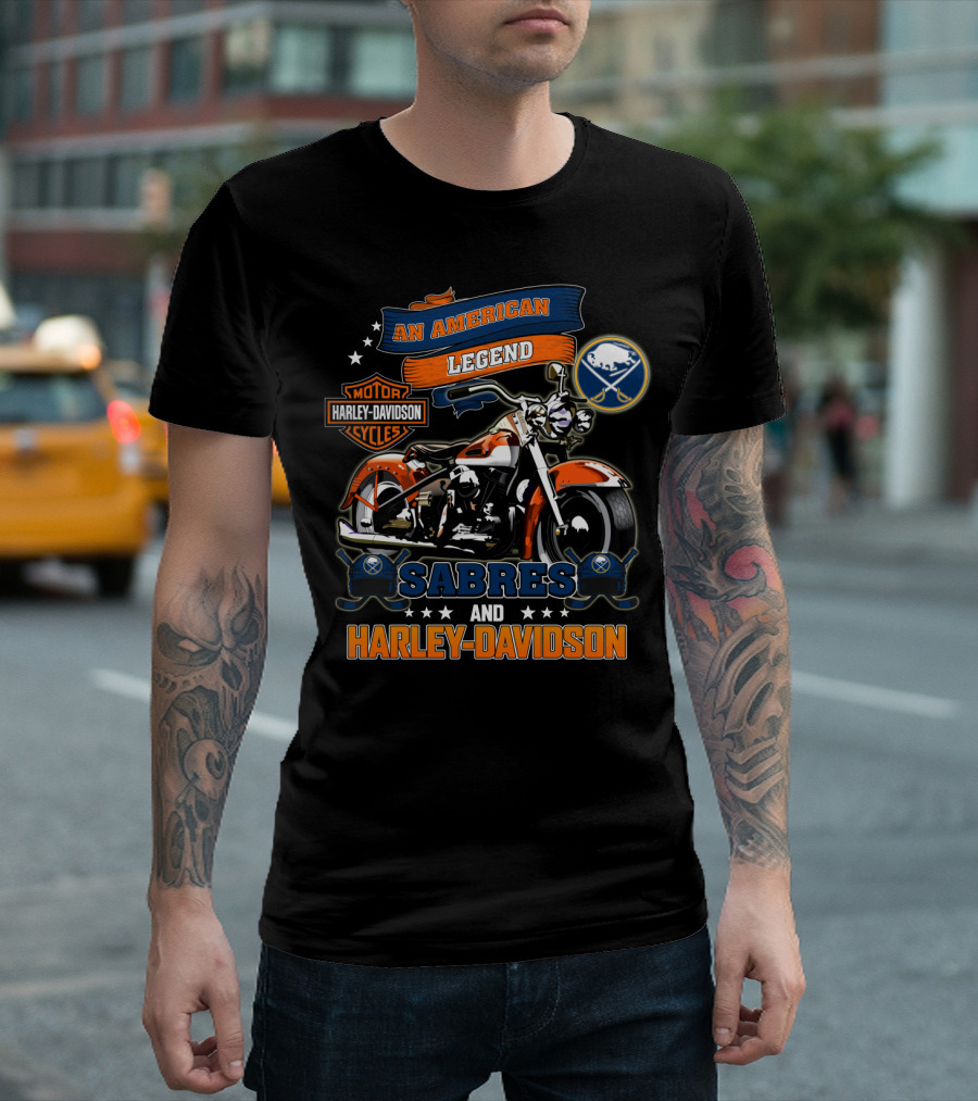 An American Legend Sabres And Harley Davidson T-Shirt