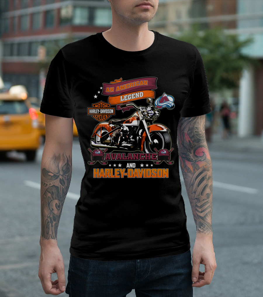 Colorado Avalanche An American Legend Harley Davidson Motor Cycles T-Shirt