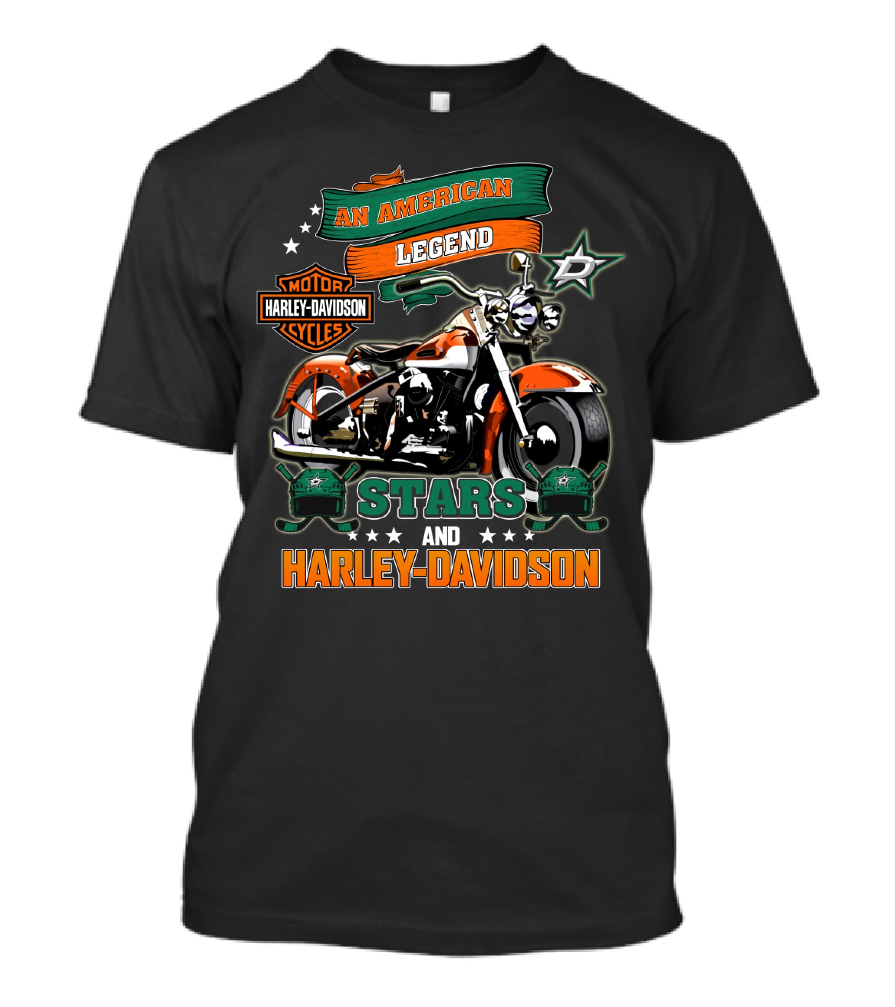 An American Legend Stars And Harley Davidson Motor Cycles T-Shirt