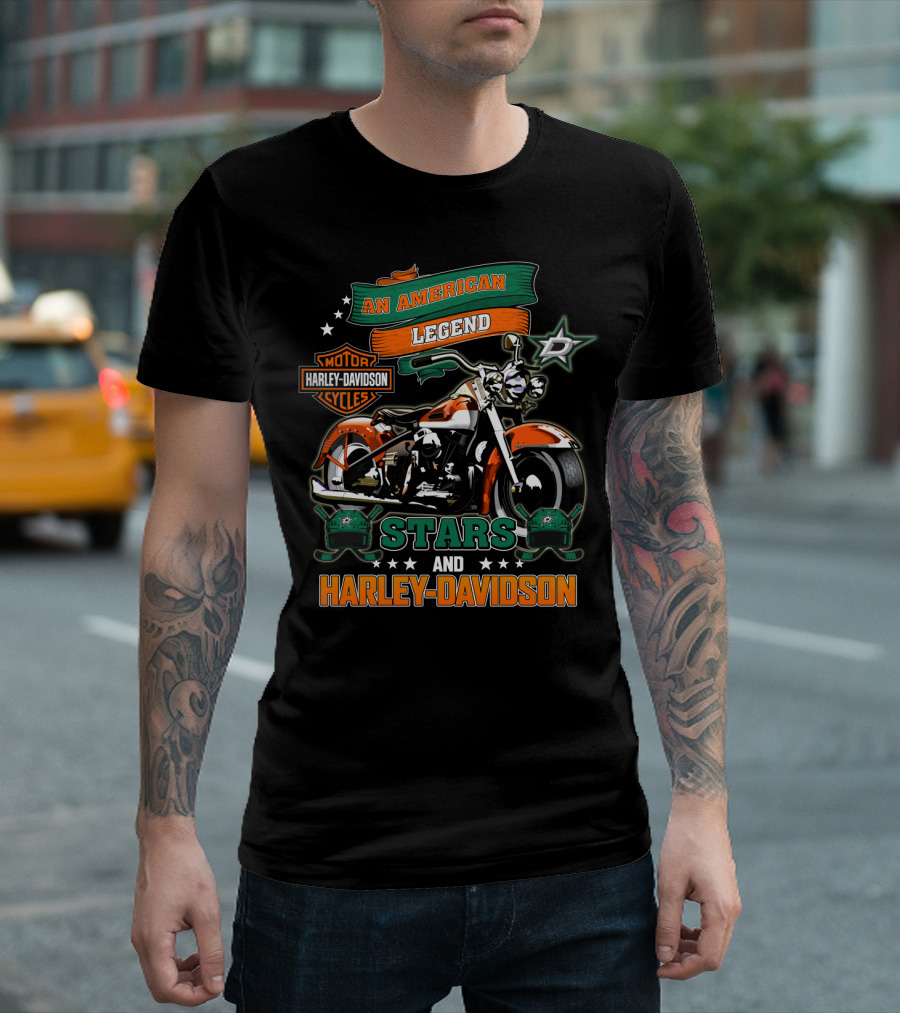 An American Legend Stars And Harley Davidson Motor Cycles T-Shirt